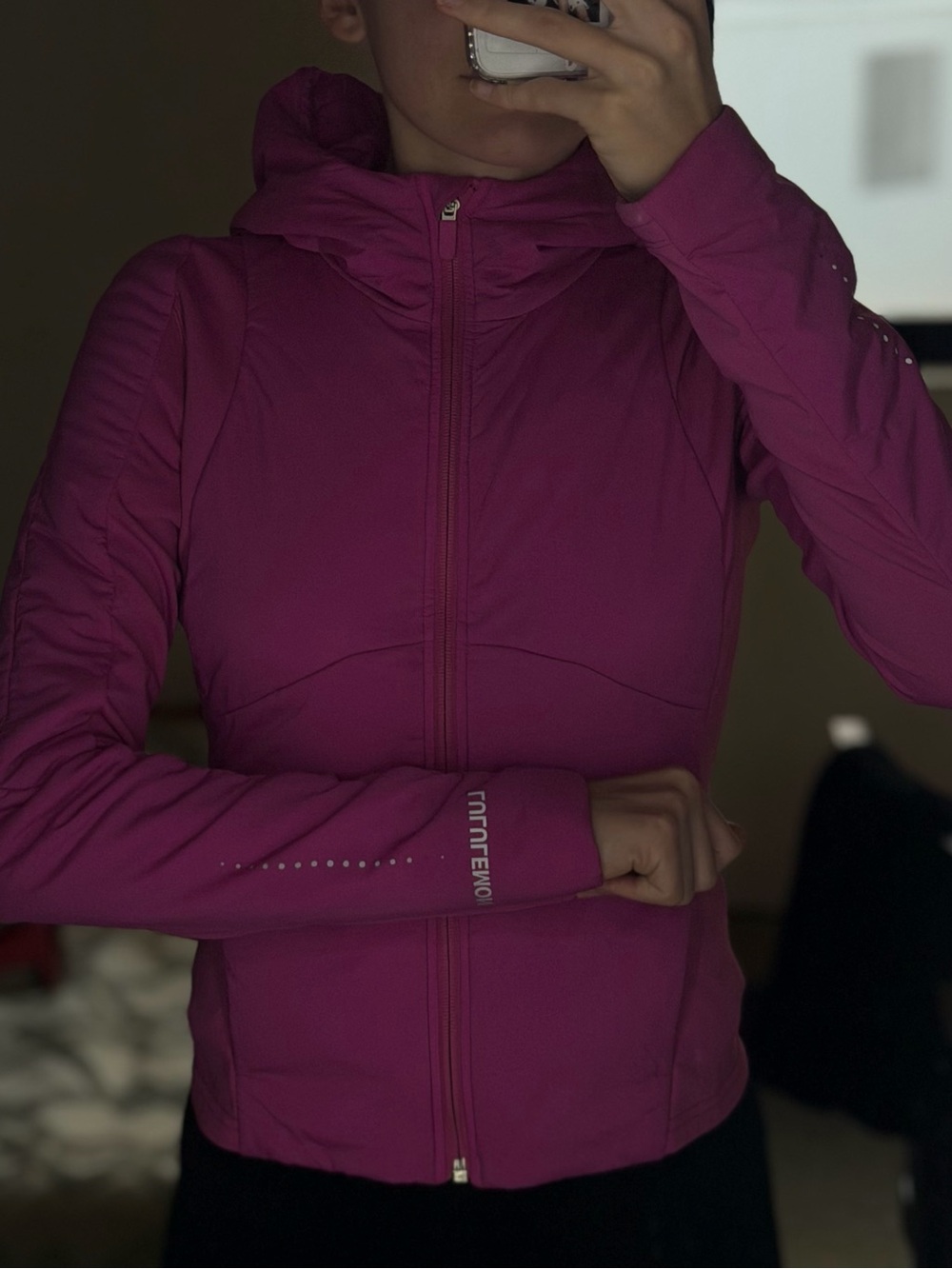 lululemon athletica Magenta Hooded Bomber Jacket